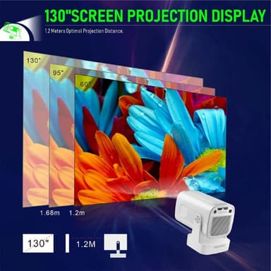 HY260 Pro -projektori 1 Gt + 8 Gt Android 11.0 WiFi6 BT5.4 Kotiteatteri 200 ANSI Lumenia