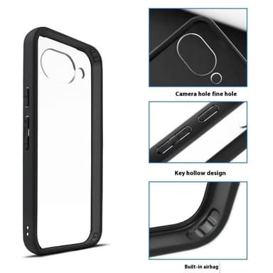 Google Pixel 9a Suojakotelo Vahvistetut Kulmat TPU+Acrylic Läpinäkyvä Puhelimen Kotelo