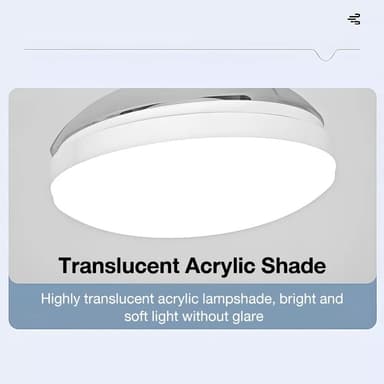 Kattotuuletin E27 Fan Kattovalo kaukosäätimellä APP Control 3 Speed ​​Himmennettävä