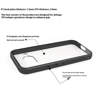 Google Pixel 9a Suojakotelo Vahvistetut Kulmat TPU+Acrylic Läpinäkyvä Puhelimen Kotelo