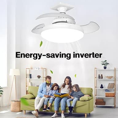 Kattotuuletin E27 Fan Kattovalo kaukosäätimellä APP Control 3 Speed ​​Himmennettävä