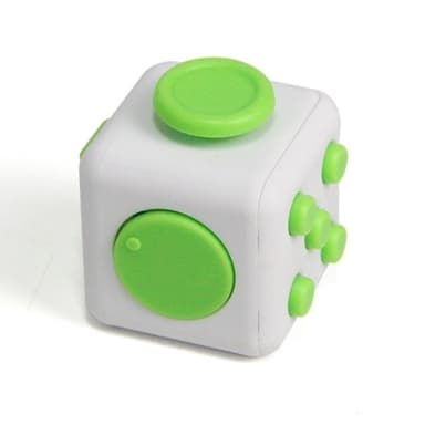 Fidget Cube, för ökad koncentration, Vit/Grön