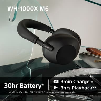 Sony WH-1000XM6 langattomat around-ear kuulokkeet (musta)