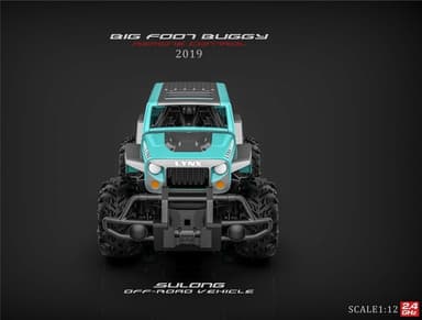 RC Big Foot Buggy 1:12, sininen