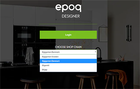 Epoq Designer sisäänkirjautumissivu