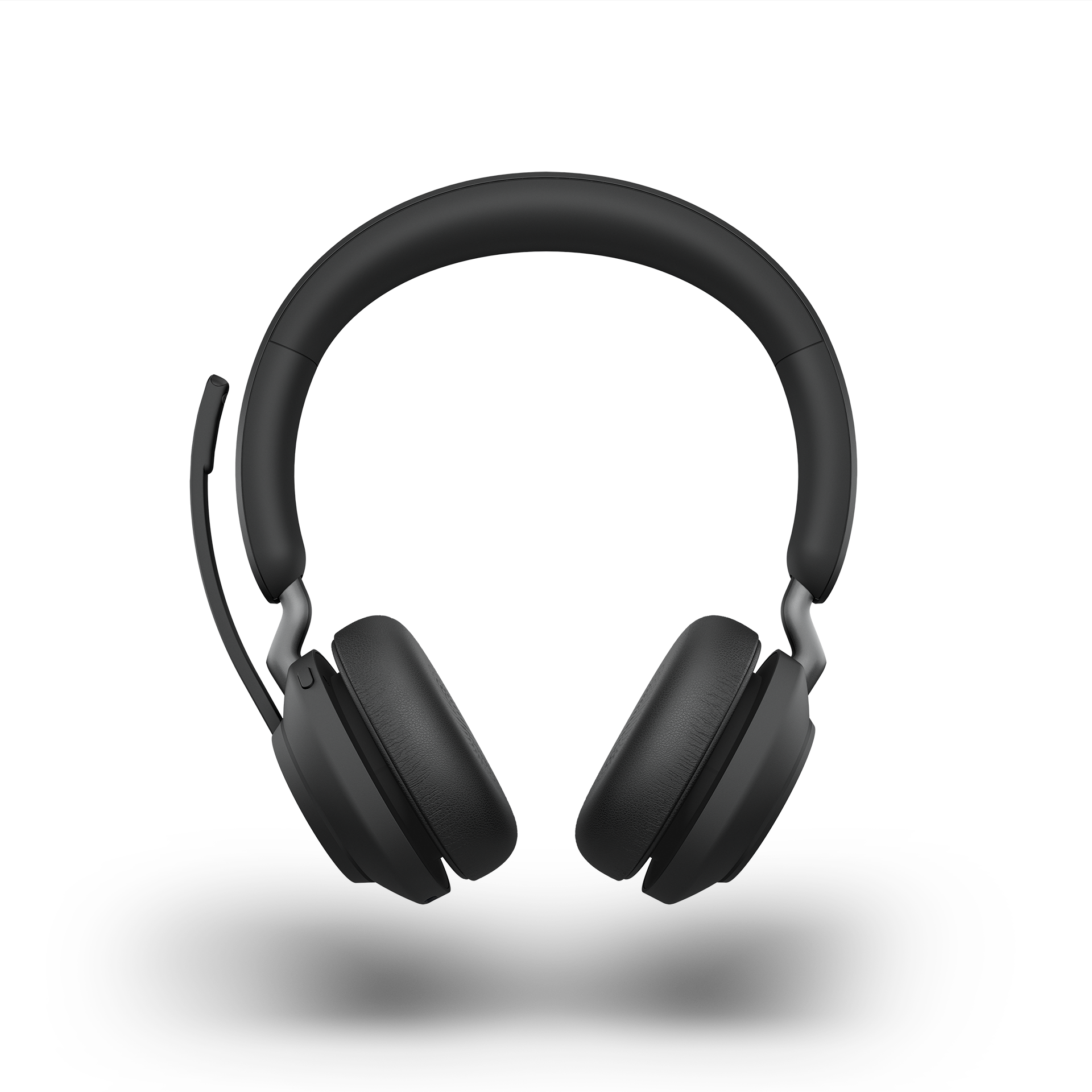 Jabra - Mustat Evolve2 65 -kuulokkeet edestä kuvattuna