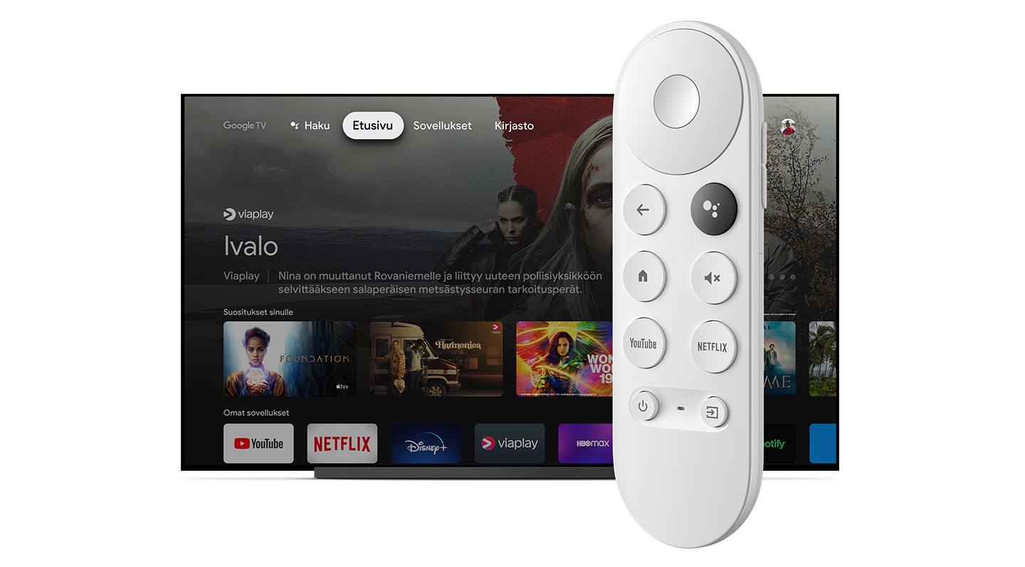 Chromecast TV sekä puhekaukosäädin