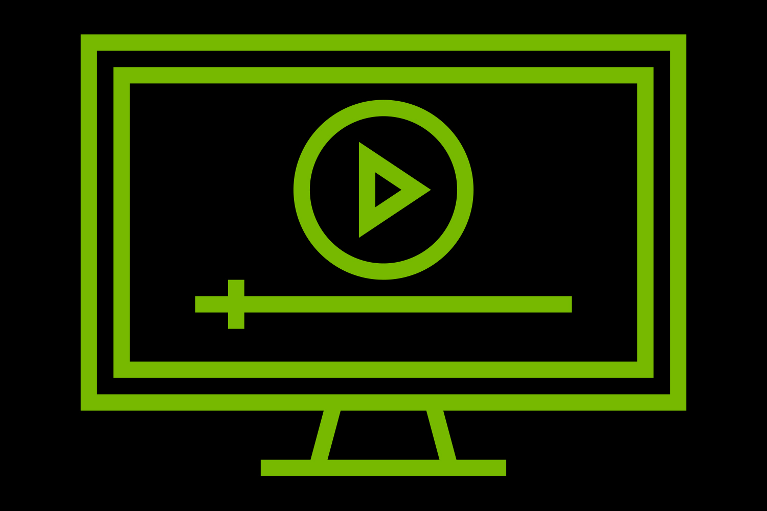 Kuvitus, jossa NVIDIA Broadcast -sovelluksen logo