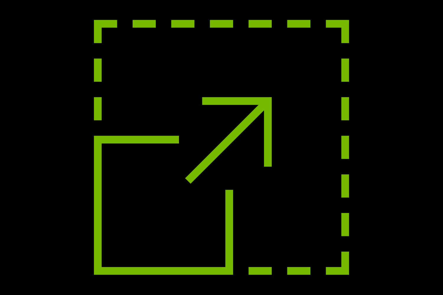 Kuvitus, jossa NVIDIA DLSS -tekniikan logo