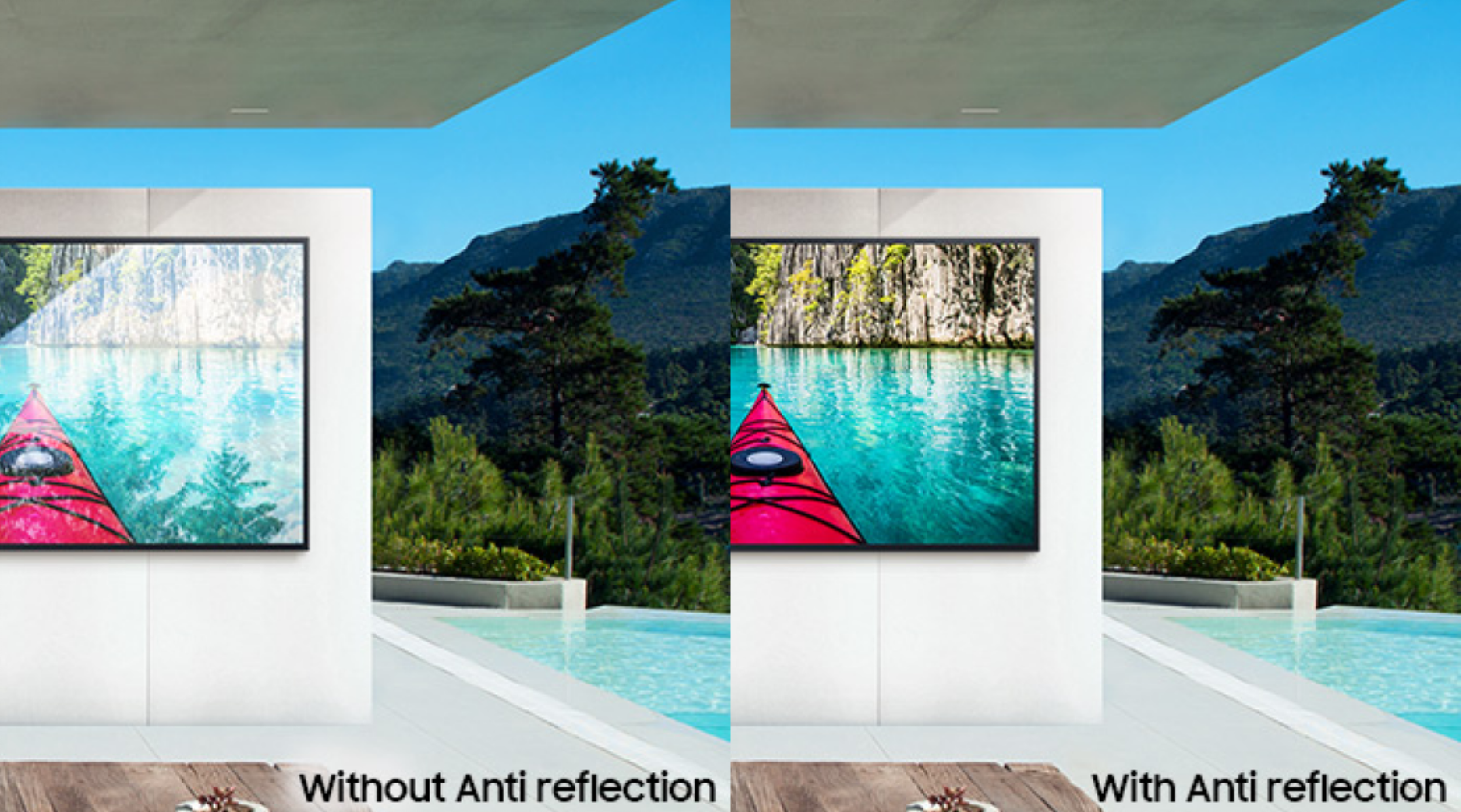 Samsung The Terrace - Anti reflection - Minimaalisesti häiritseviä heijastuksia