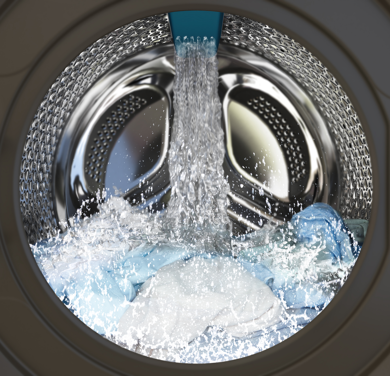 AquaTech -pesukone ja vaatteita