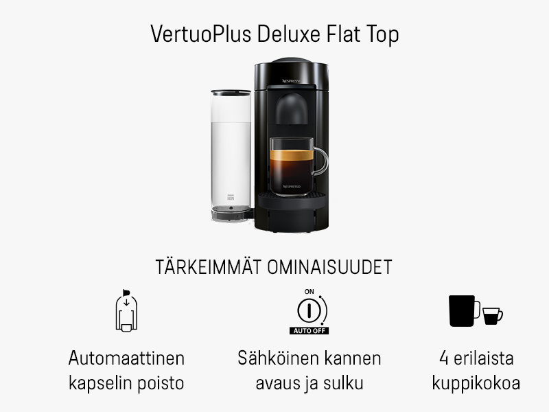 Nespresso Vertuo Plus + tekstiä ja kuvituskuvia