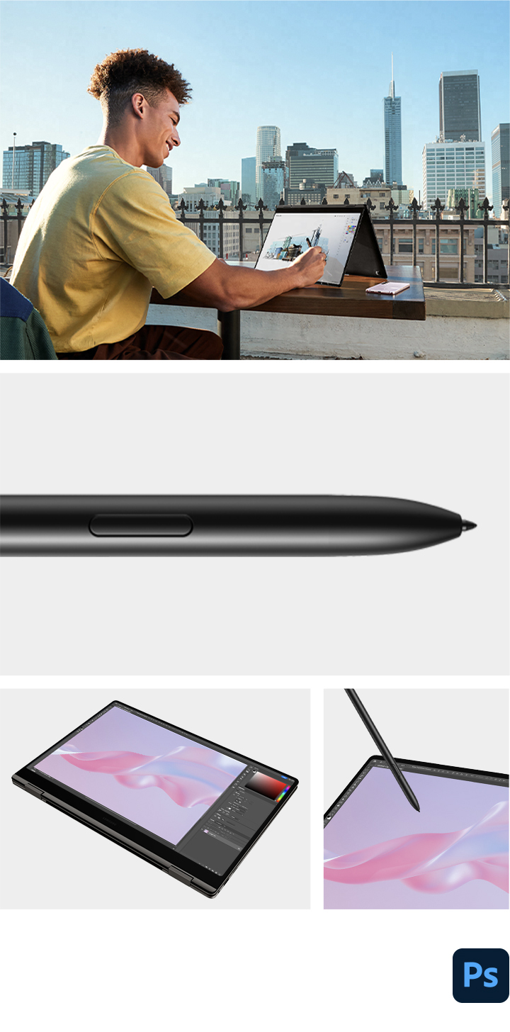 Samsung Galaxy Book3 Pro 360 with S Pen - Vie ideasi näytölle ja herätä ne eloon.