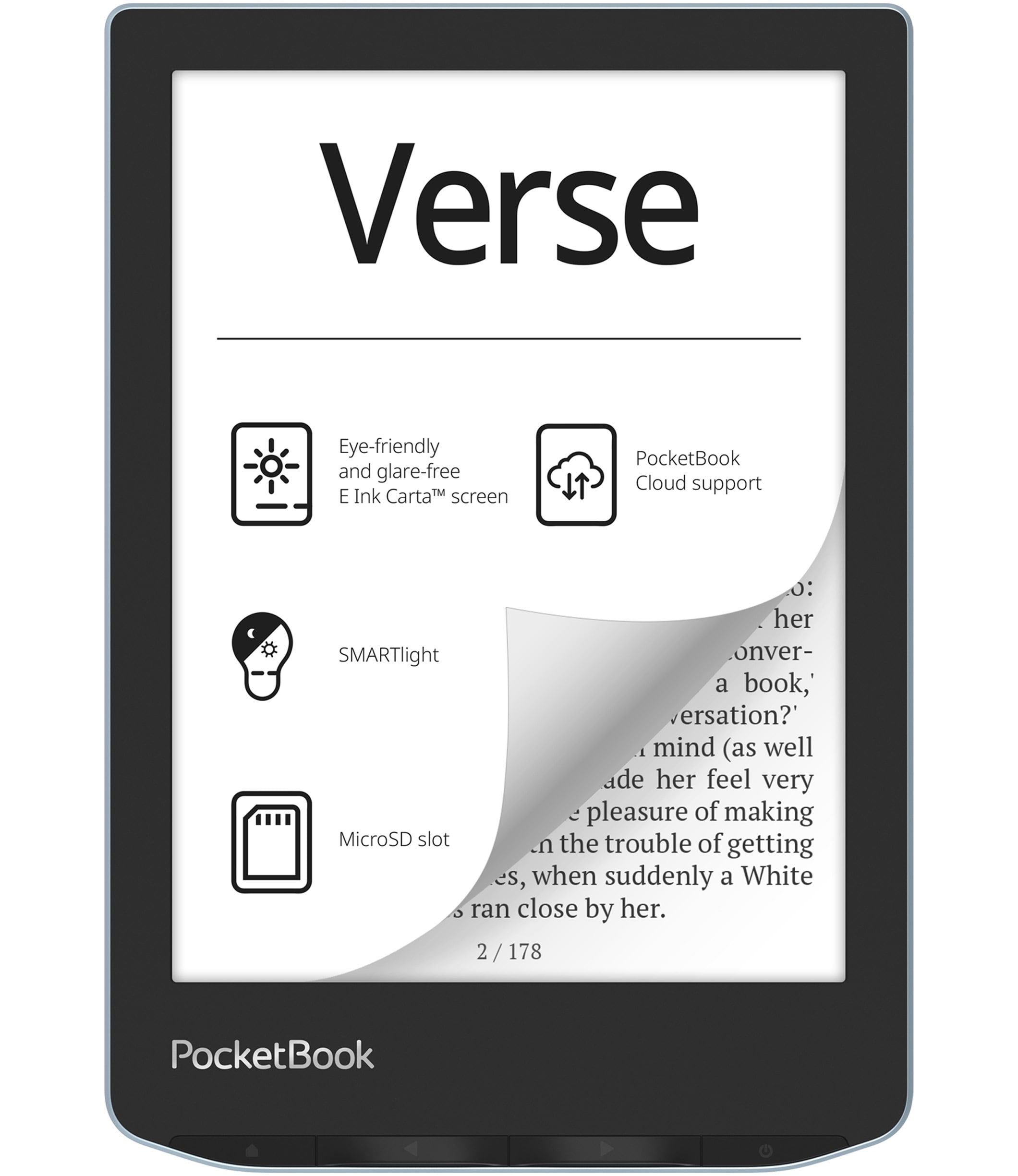Pocketbook  - E-kirjan lukulaite - Tuotekuva Pocketbook Verse -e-kirjan lukijasta