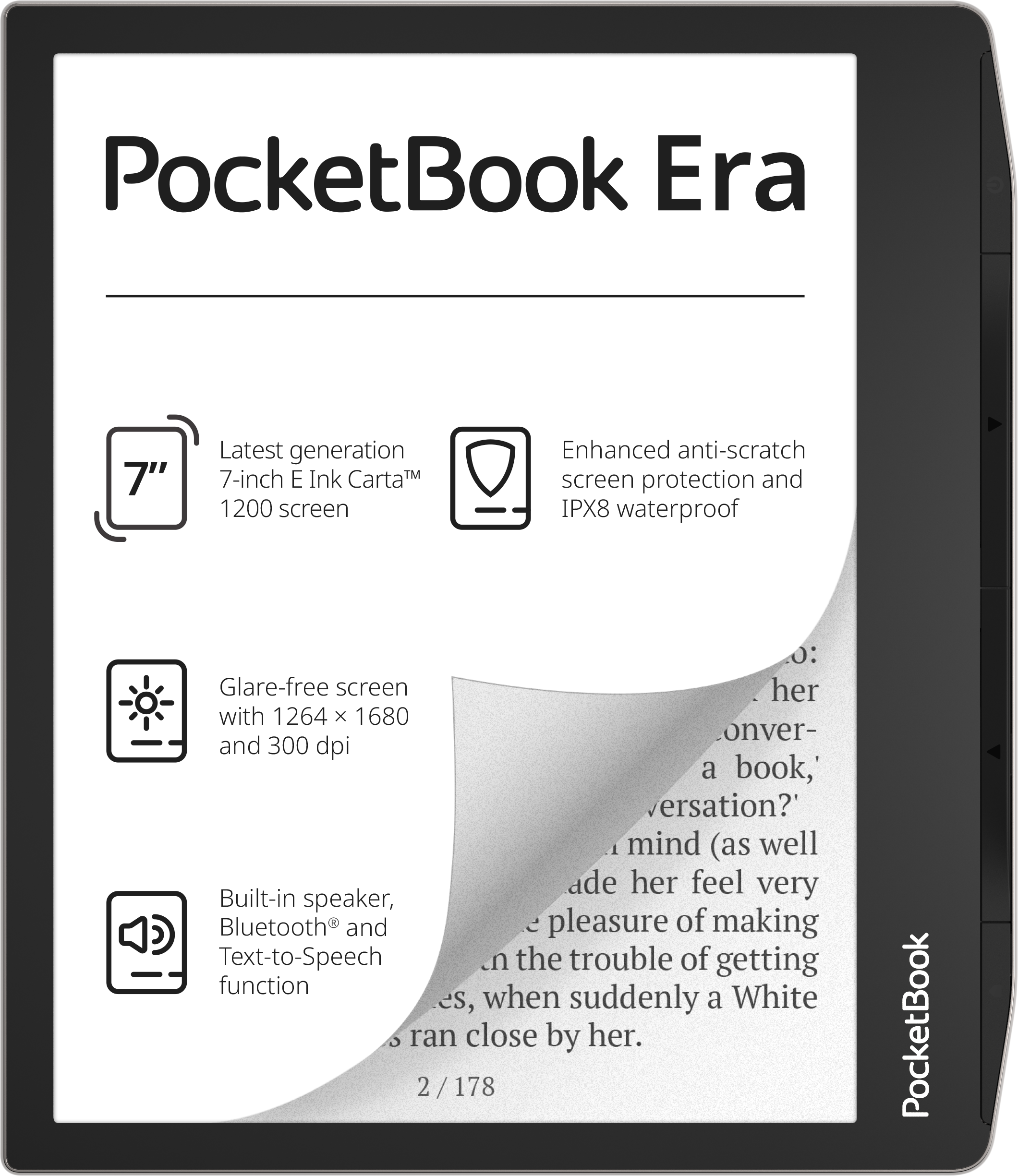 Pocketbook  - E-kirjan lukulaite - Tuotekuva Pocketbook Era -e-kirjan lukijasta