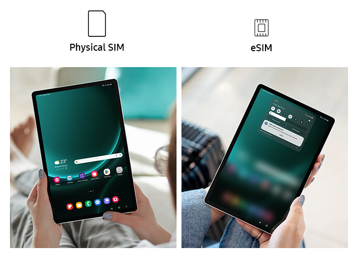 Samsung Galaxy Tab S9 FE -tabletti eSIM-kortilla