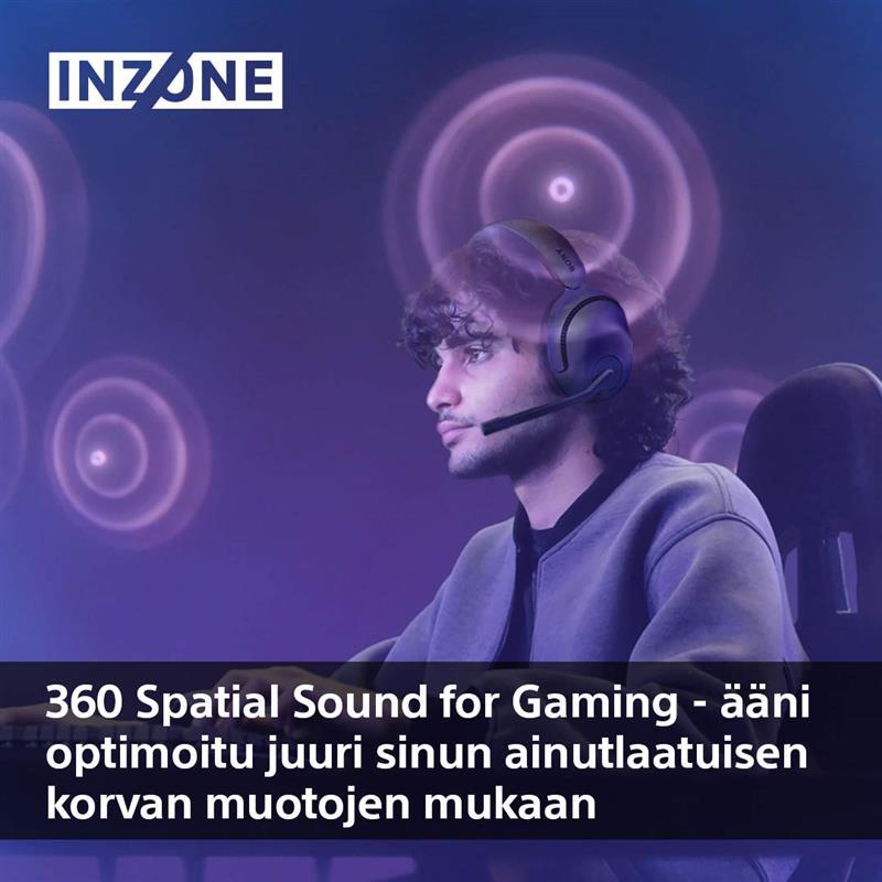 Sony INZONE H5 Langattomat pelikuulokkeet - 360 Spatial Sound pelaamiseen