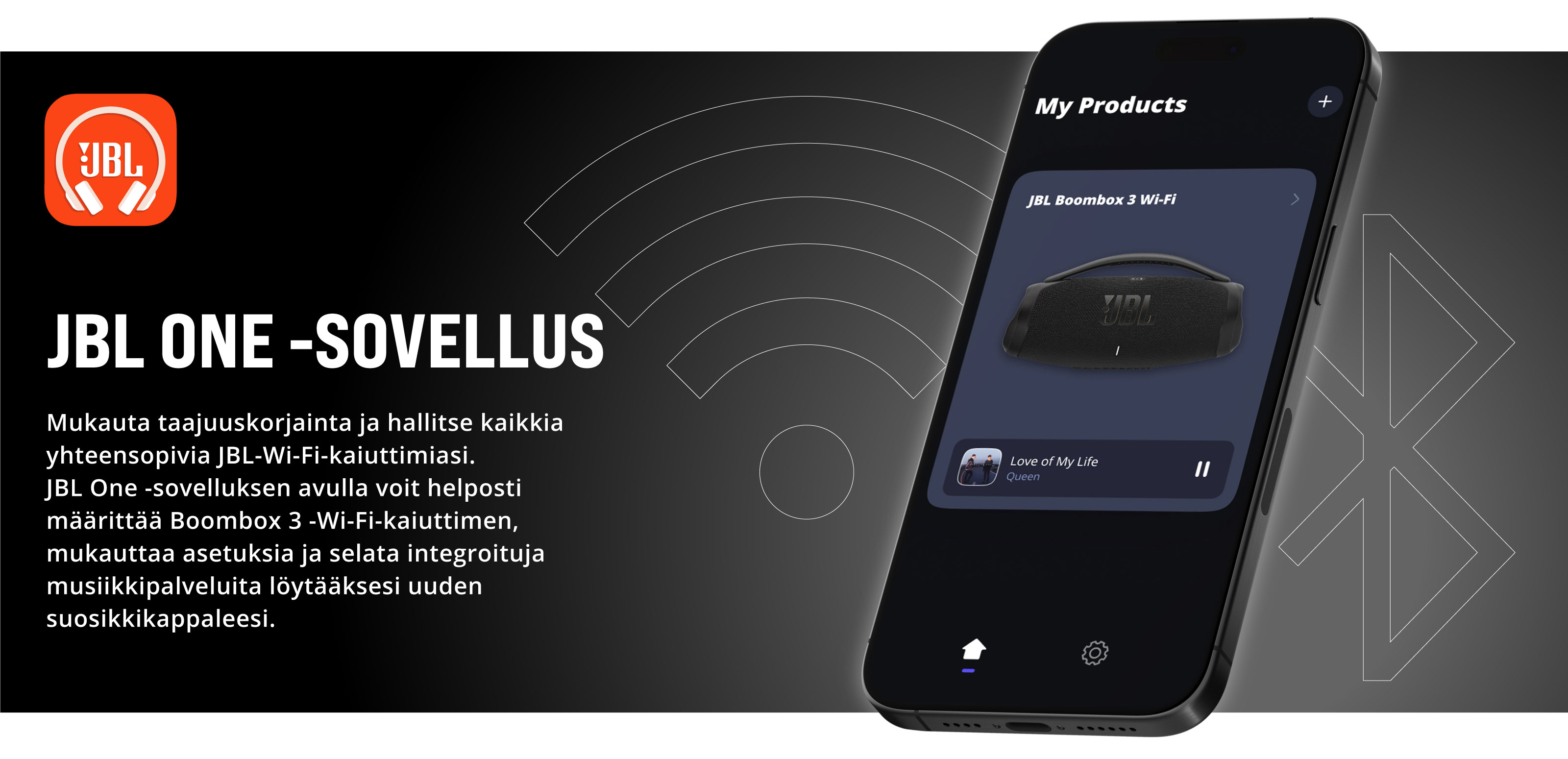 JBL Boombox 3 Wifi ja JBL One -sovellus