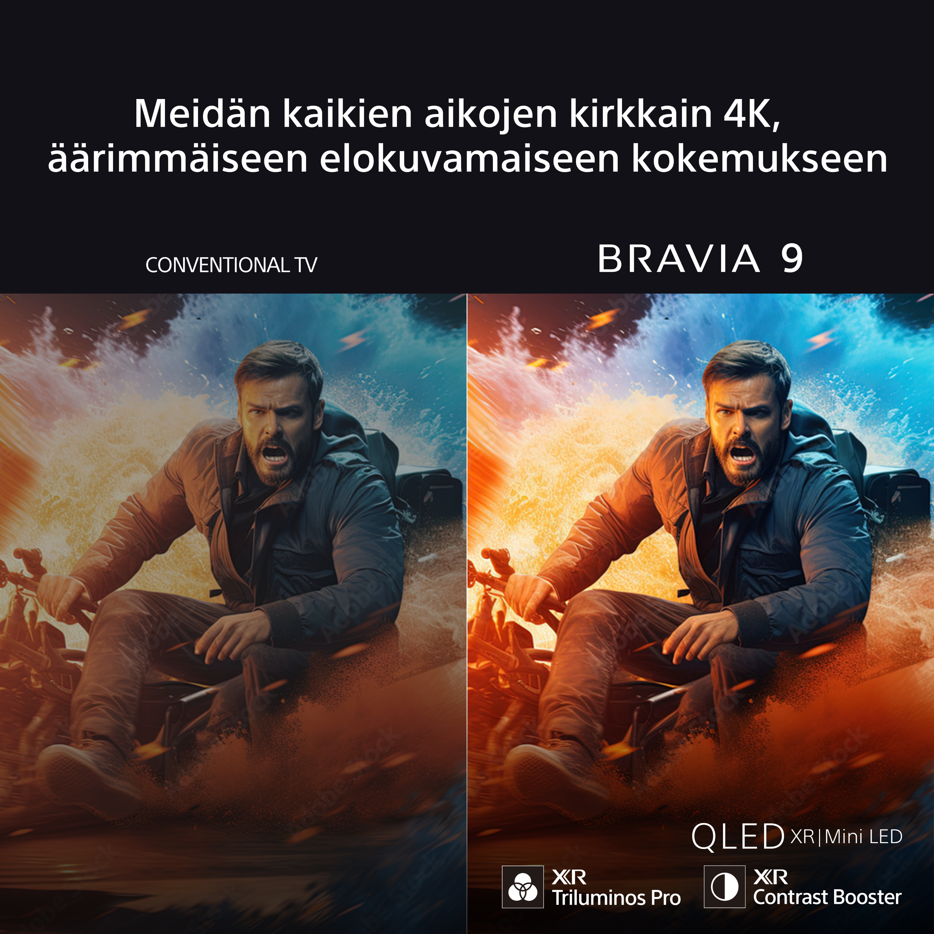 Bravia 9 tuottaa tarkan 4K -kuvan parasta elokuvakokemusta varten