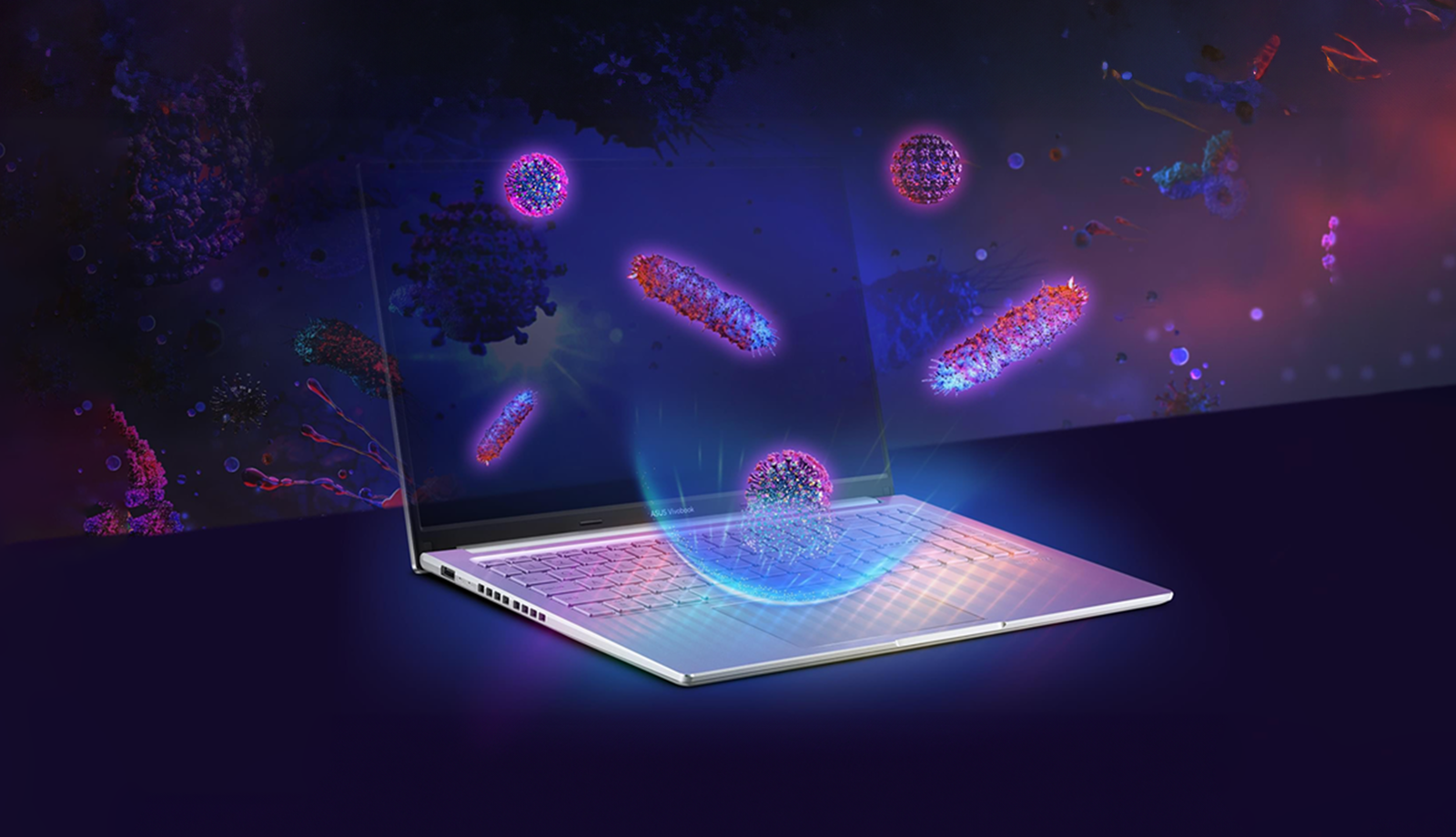 Asus Vivobook 14 -kannettava ja ASUS Antimicrobial Guard Plus - Hygieeninen turvallisuus