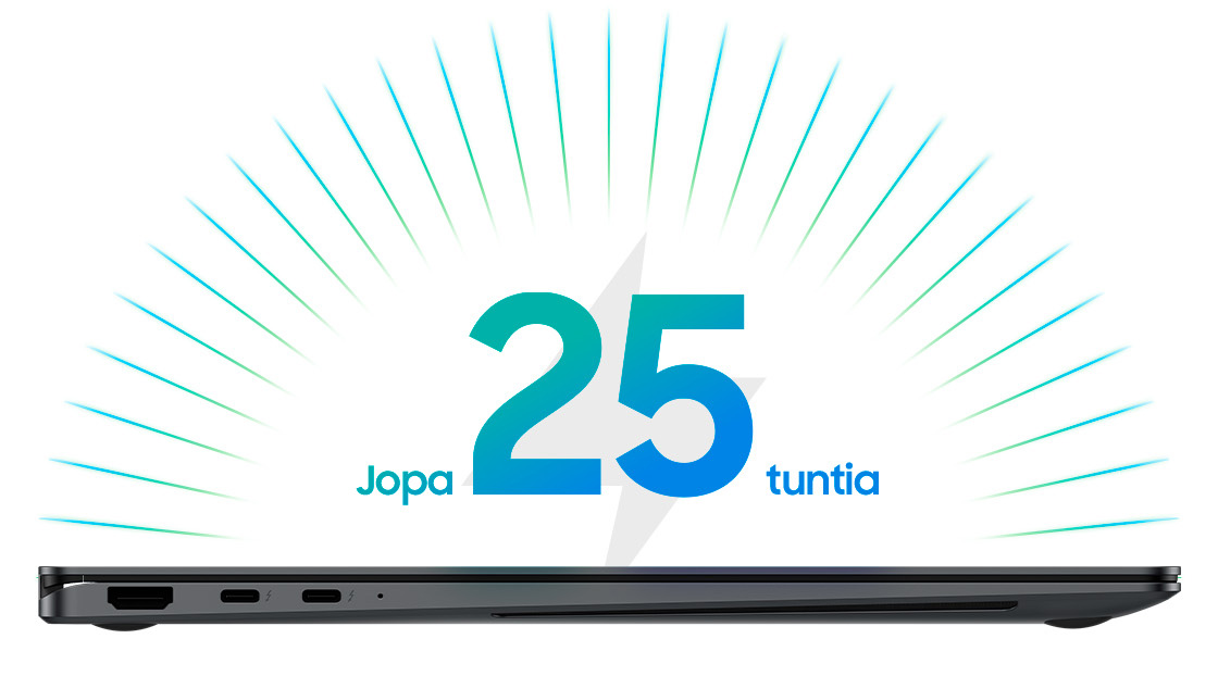 Samsung - Galaxy Book5 Pro 16" ja Book5 Pro 360 -kannettavissa riittää virtaa
