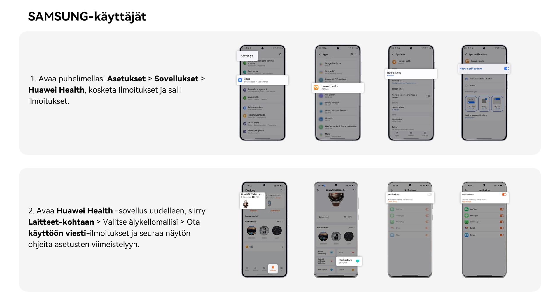 Huawei - Yhteensopiva - Samsung-käyttäjät