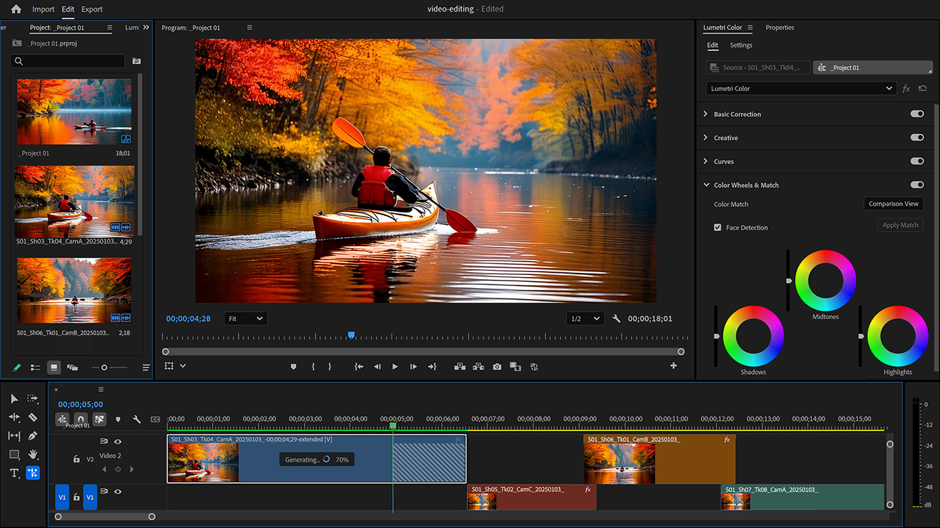 Nvidia - Nvidia Studio Blackwell - Näyttö, jossa on videoeditointia ja liikegrafiikkaa
