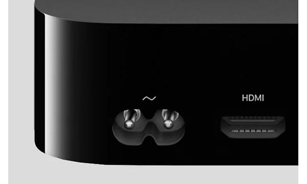 virtajohdon liitäntä Apple TV:n takaosassa