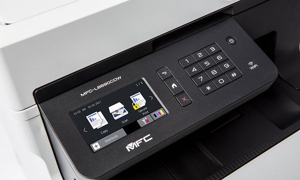 Lähikuva Brother MFCL8690CDW -tulostimen hallintapaneelista