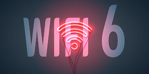 kuvituskuva wifi 6-signaalista neonvalossa