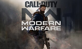 Call of Duty - Modern warfare - kuva pelistä ja logo kuvan päällä