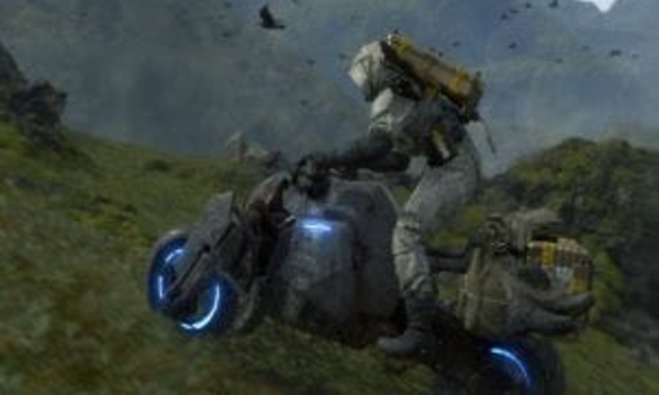 Death Stranding - pelihahmo ajaa moottoripyörää