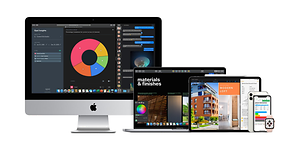 Valikoima Apple-tuotteita valkoisella taustalla
