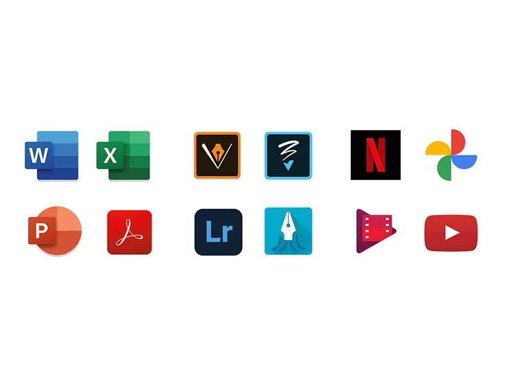 MS Office Adobe Google ikoneita