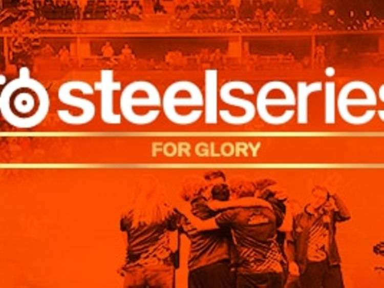 Punainen SteelSeries for glory -banneri
