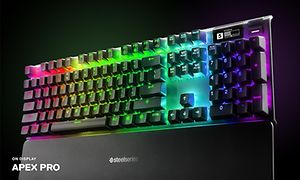 Sateenkaarivärein taustavalaistu SteelSeries Apex -näppäimistö