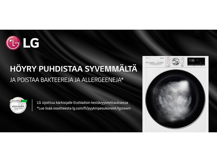LG-banneri, jossa tekstiä