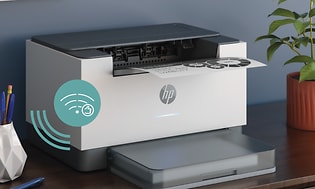 HP Printer with wireless signal logo