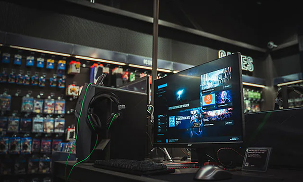 Gaming setup Gigantin myymälässä