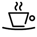 Icon - coffee and tea - 430x390 black and white