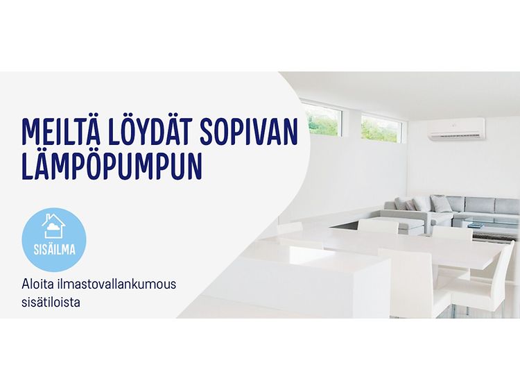 Meiltä löydät sopivan lämpöpumpun -banneri