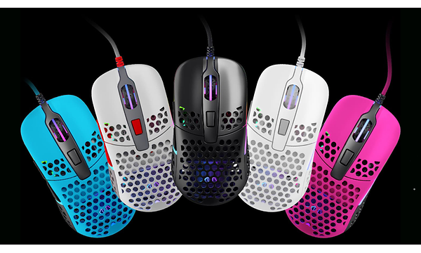 Xtrfy M42 -pelihiiri viidessä eri värissä