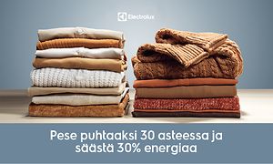 Kaksi vaatepinoa ja tekstiä suomeksi