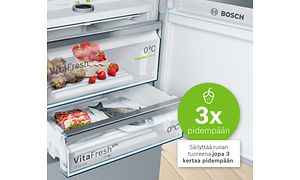 Avoin jääkaappi ja teksti