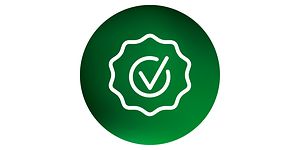 Laajennetun Elcare-takuun kuvake, jossa valkoinen ikoni vihreällä taustalla