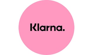 Klarna-logo ympyrän muotoisella taustalla