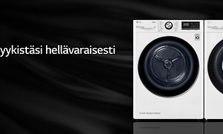 LG-pyykinpesukoneet ja -kuivausrummut -banneri