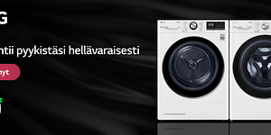 LG-pyykinpesukoneet ja -kuivausrummut -banneri
