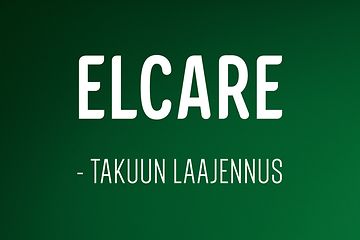 Elcare -takuun laajennus valkoinen teksti vihreällä taustalla