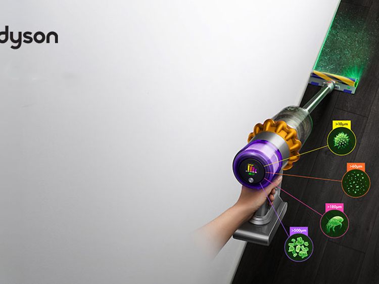 Dyson johdoton varsi-imuri ja yrityksen logo